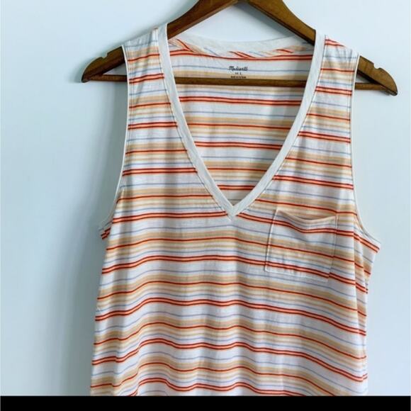 Madewell Striped Multi Whisper V Neck Tank - Picture 5 of 5